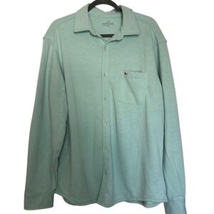 Vineyard Vines Men's SZ XL Long Sleeve Button Down Thick Aqua Cotton Poly Casual